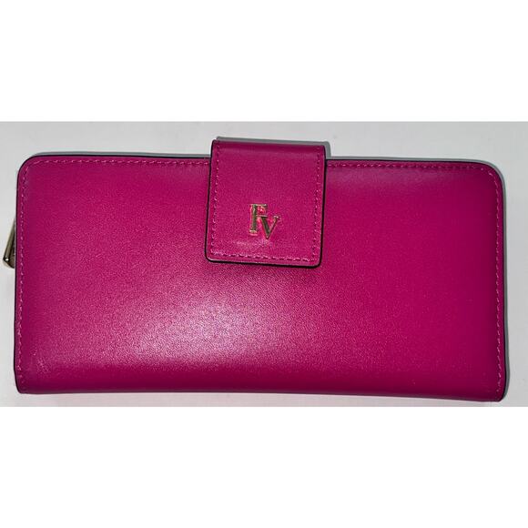 Frances Valentine Slim Soft Nappa Wallet ~ Pink - Picture 1 of 3